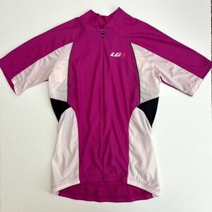 Louis Garneau Womens Fuchsia Breeze Vent Biking Cycling Jersey Top with Rear T15